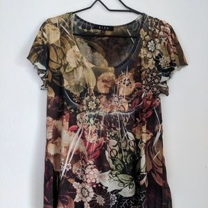 Bleu Over-print Blouse